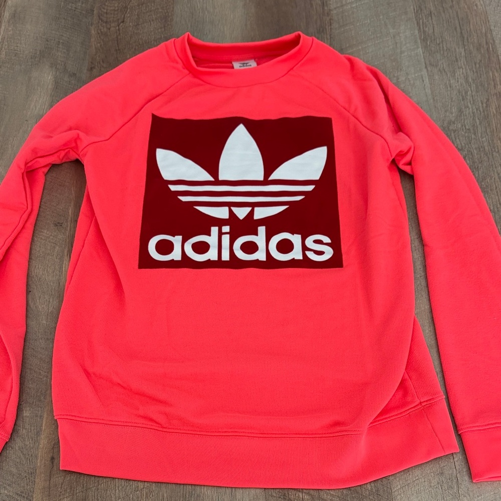 adidas Coral Pink Trefoil Logo Crewneck Sweatshirt